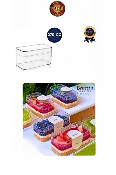 figanlar ambalaj 1.Kalite 12 Adet 270 cc Kristal Plastik Dikdörtgen Prizma Ta...