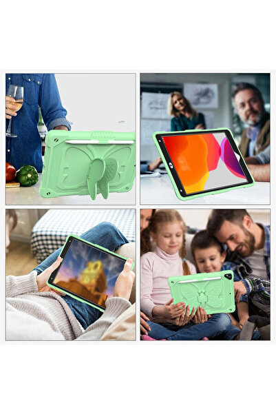 SIGLOO Husa iPad 9/8/7 Gen 10.2'' protectie, suport creion, fluture, curea, anti-soc, Albastru Pal