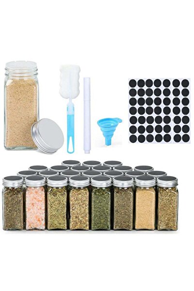 Generic BLOOMING TIME 24 Piece Transparent Glass Seasoning Bottles, Classifie...
