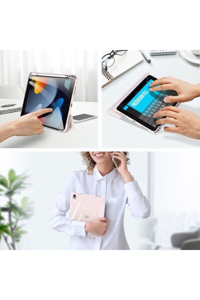 SIGLOO Husa premium iPad Pro 11'' 2018-2022, interior PU, suport Smart Pen, spate transparent, Blue