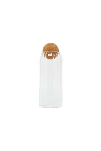 Generic Ribbed Large Glass Storage Jar