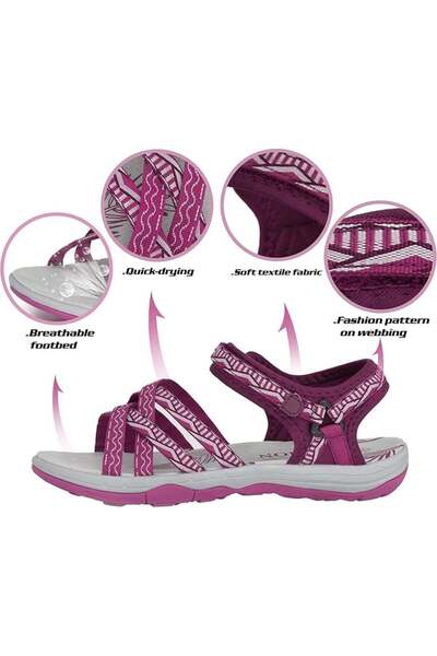 OEM Women's casual hiking and outdoor sandals, gray-red, size 41