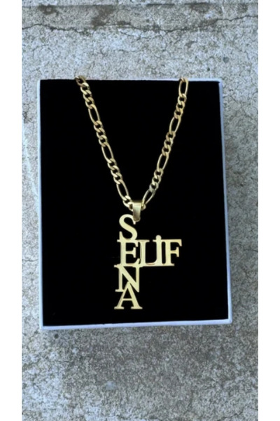 Wind Silver Figaro Zincir İsim Kolye Tasarım 925 ayar