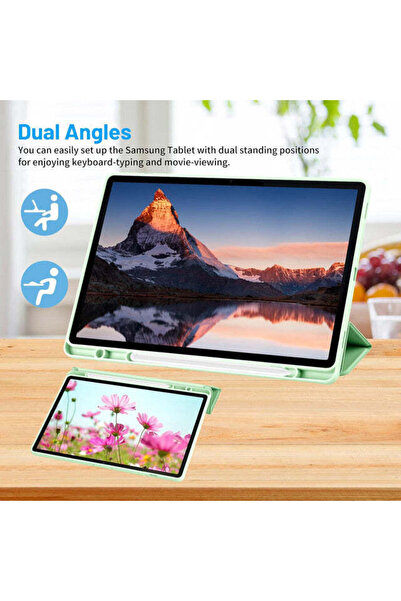 SIGLOO Husa premium Samsung Tab S9 Plus S9 FE Plus 12.4 inci UltraSlim stand sleep slot SPen green
