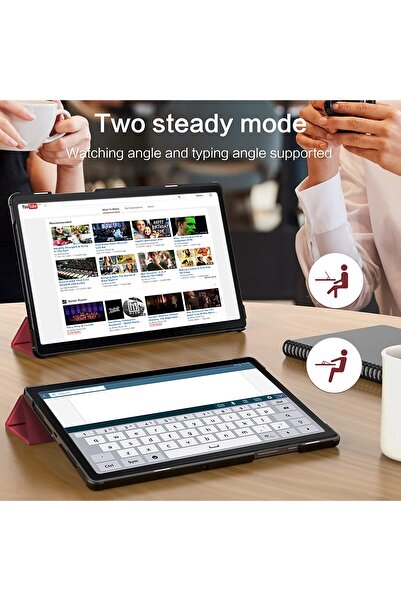 SIGLOO Husa slim Smart Cover Trifold pentru LENOVO Tab M10 3rd Gen 10.1 inci premium burgundy