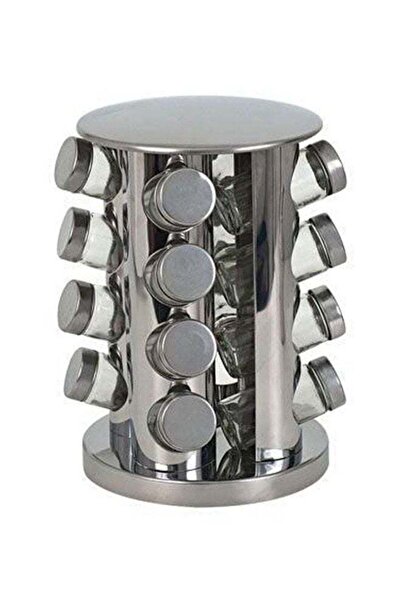 Generic Spice Jar Set With Stand Silver