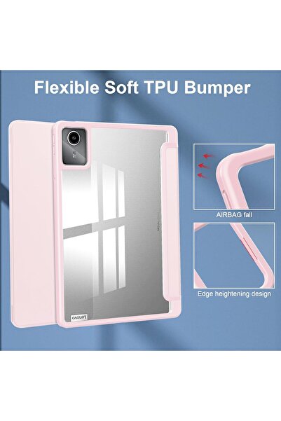 SIGLOO Husa premium pentru Lenovo Tab M11, 11", piele sintetica, suport Smart Pen, roz