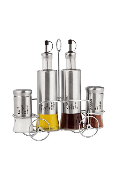 Generic Home Smart Condiment Pepper shakers Spices Salt | Stainless Steel Cooking Set 5 Pcs for Salt Pepper