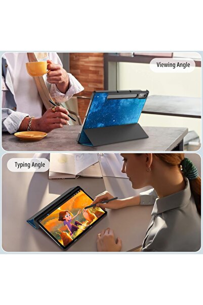 SIGLOO Husa premium Trifold Smart Cover Ultraslim pentru Lenovo Tab P12 12.7 inci Starlight