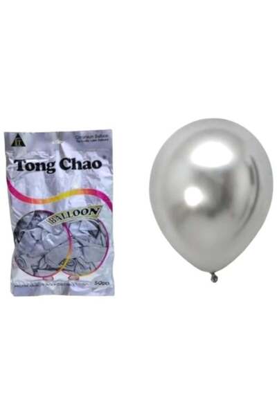 Balloon Set of 50 Silver Helium Balloons for Parties and Occasions