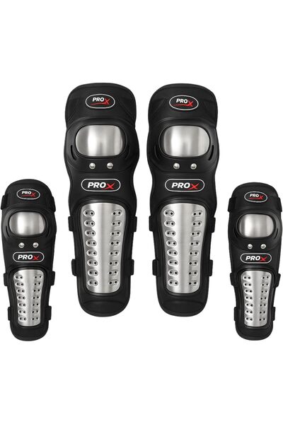 Generic Motorcycle Knee & Elbow Protection Kit – 4pcs Stainless Steel Knee Pa...