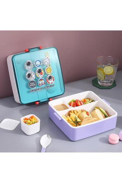 Generic Kids' Bento Lunch Box Set with Large Capacity, 3 Compartments, Adorab...