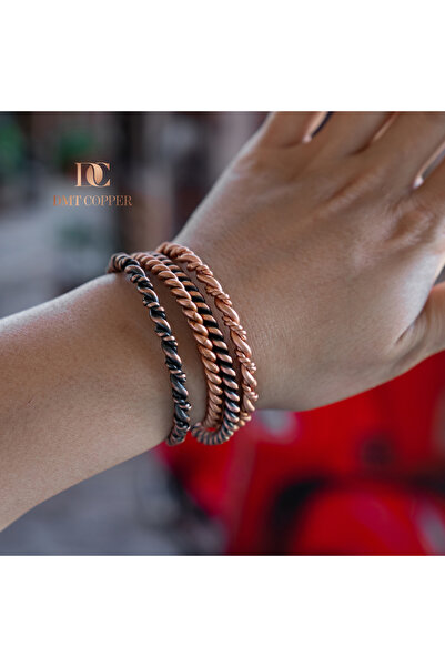 DMT COPPER HOME Handmade Stylish Design Thick Hammered Pure Copper Bracelet Copper Jewelry Bracelet Lighted Boxed Set of 4