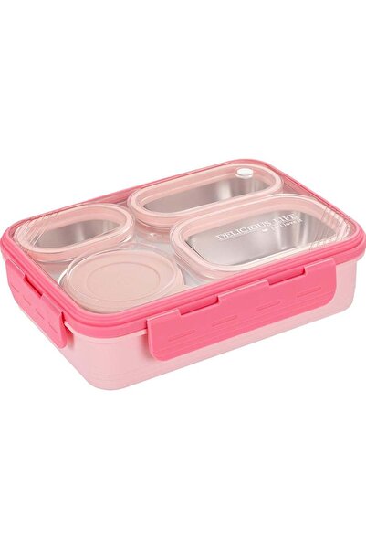Generic Lunch Box with Soup Bowl,850ml Stainless Steel Leak-proof Lunch Box,C...