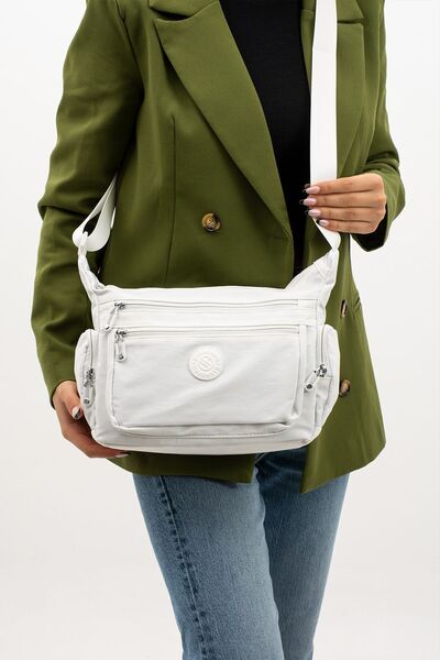 H&D COLLECTİON Women's Multi-Eye Waterproof Parachute Fabric Adjustable Cross Strap Shoulder Bag