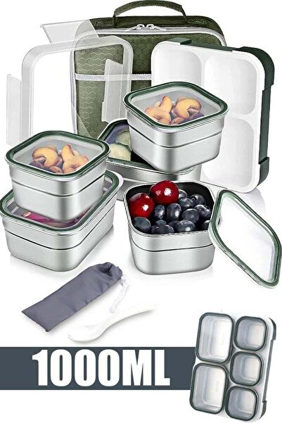 Generic Lunch Box for School 1000ml Stainless Steel Leak-Proof Lunch Box 5 Gr...