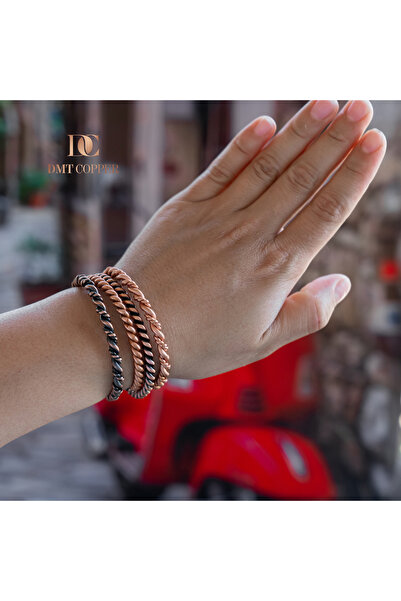 DMT COPPER HOME Handmade Stylish Design Thick Hammered Pure Copper Bracelet Copper Jewelry Bracelet Lighted Boxed Set of 4