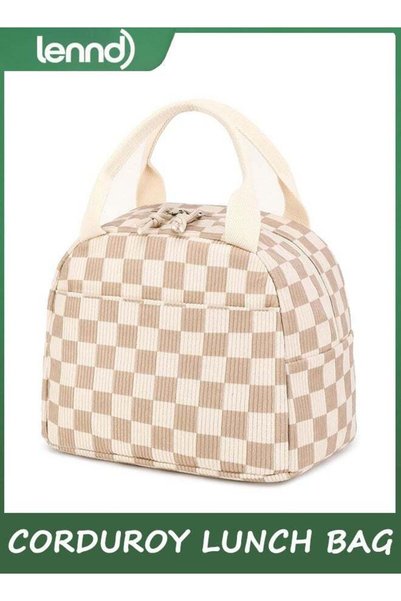 Generic Lunch Bag for Women Men Cute Corduroy Lunch Tote Bags Reusable Insula...