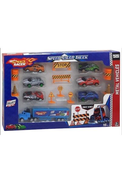 Toysan Set 6 metal cars/truck, traffic signs, 16 pieces,