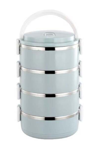 Generic 4 Stackable Lunch Box, Portable Stainless Steel Bento Box Food Storag...