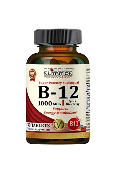 BIOBOLICS أقراص سوبر تحت اللسان ب-12 1000 ميكروغرام سريعة الذوبان 30 قرصًا