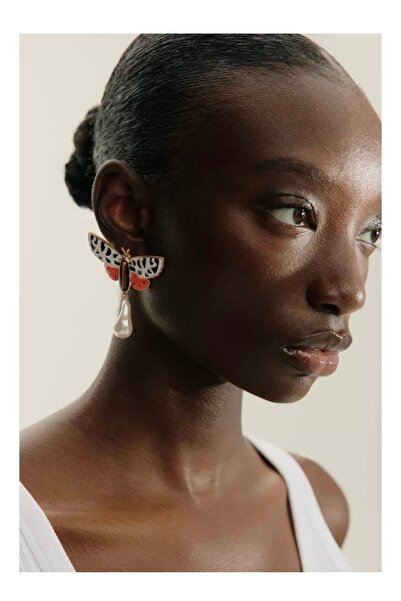 Dionme Zra Pearl Detail Butterfly Earrings
