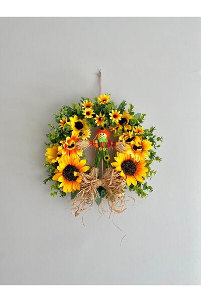 Beykan handmade Wicker Cute Spring Scarecrow Door Ornament
