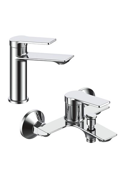La brocca ROMA LOT2 sink + shower mixer set, Single lever, Slim design, Water saving, Silent