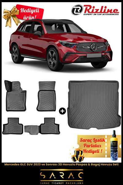 Rizline Mercedes GLC SUV 2023 ve Sonrası 3D Havuzlu Paspas & Bagaj Havuzu Set...