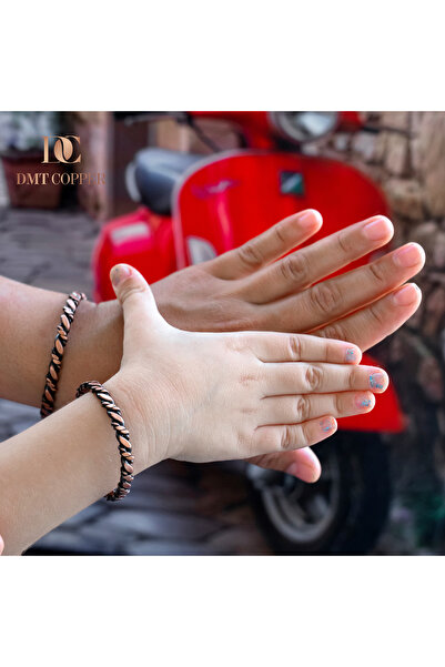 DMT COPPER HOME El Yapımı Şık Tasarım Kalın Dövülmüş Saf Bakır Bilezik Bakır ...