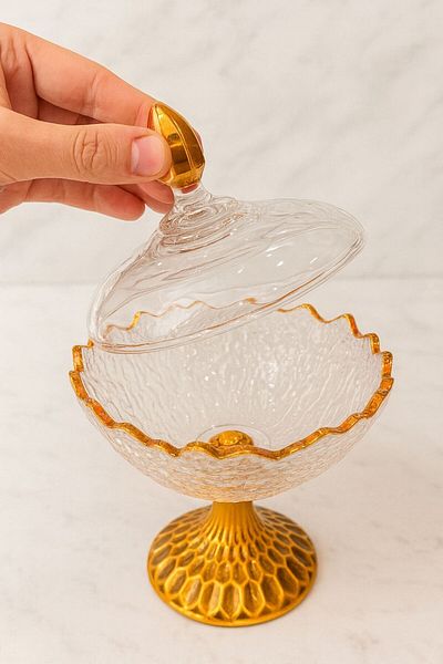 ALMASA dessert plate with lid