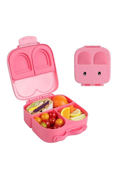 Generic Kids Bunny Bento Lunch Box Pink | Leakproof Food Container with 3/4 C...