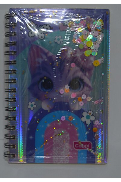 Akabi Sequin Cat Glitter Spiral Pvc Hologram Notebook