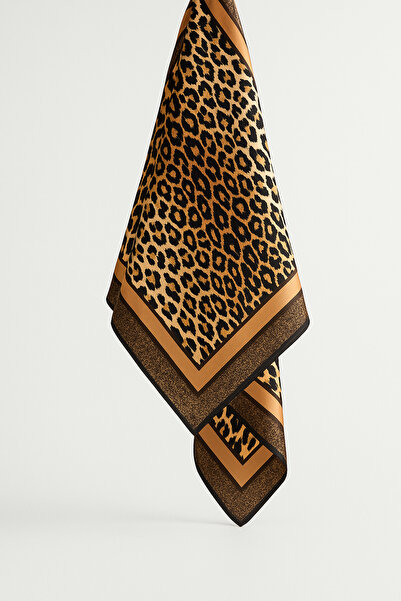 MOORİ Φουλάρι με σχέδιο λεοπάρ (70x70cm)