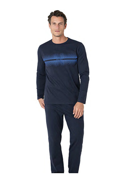 Pierre Cardin Erkek Yeni Sezon Bisiklet Yaka Uzun Kol Pamuk Ev Giyim Pijama Takımı VRP.C.P61E02.Y01
