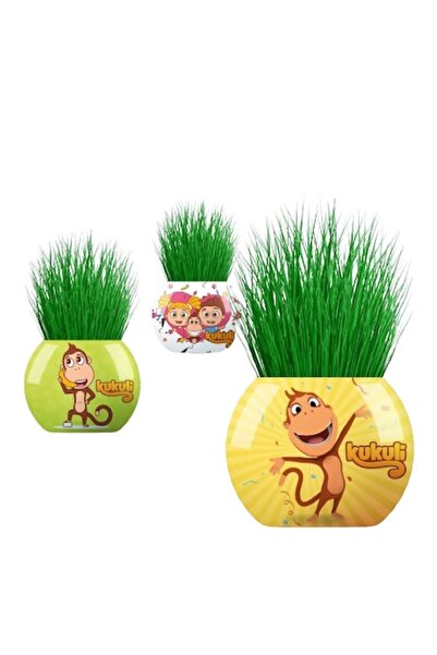 Yuup Cană cu iarbă și ilustrație surpriză, maimuță, 6 cm