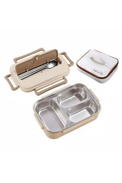 Generic Lunch Box,1200ml Stainless Steel Bento Box,Versatile 3-Compartment Po...