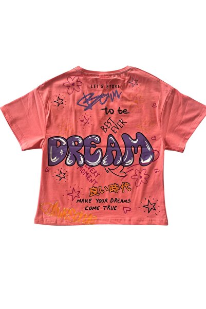BY-GRİ Anime Printed Short Sleeve Girls T-Shirt