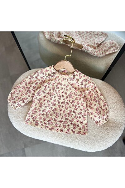 Çikoby Çiçek Desenli Kız Bebek Gömlek