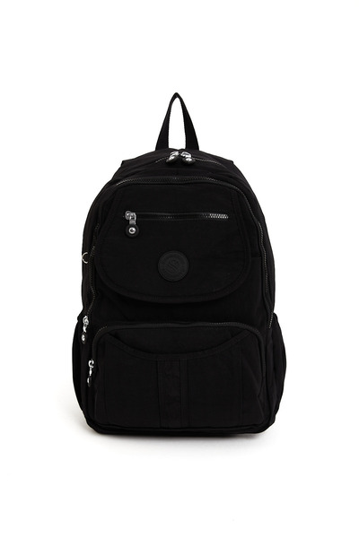 H&D COLLECTİON Unisex Water Resistant Crinkle Fabric Backpack with Laptop Compartment and Hanging Pen Holder