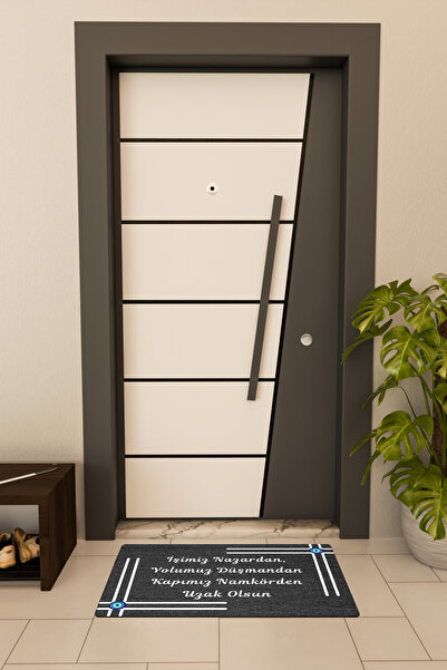 Dormot High Quality Digital Printing Black, Our Business Is from Evil Eye Themed Door Mat