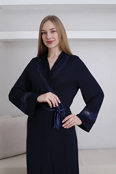 TREND Dantel Detaylı Lohusa Hamile Sabahlık - 0820