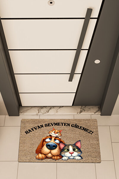 Dormot High Quality Digital Printing Brown, No Animal Lovers Allowed Themed Door Front Mat