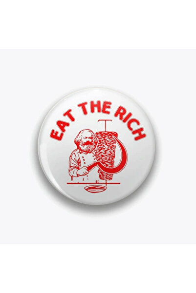rebelberi Eat The Rich Yazılı Sosyalist Sol Hareket Anarşist Rozet