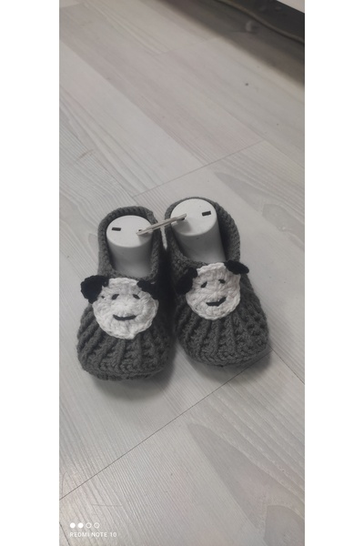 Kevser nur tuhafiye Knitted Baby Booties with Teddy Bear