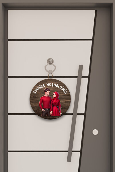 Dormot Цифровий друк на дереві, дверна прикраса з червоним тюрбаном, настінна прикраса