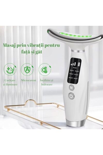 2AMNOVA Aparat Masaj Facial si Gat 7-in-1, EMS, Terapie Cald-Rece, Lifting Anti-Rid, USB Reincarcabi
