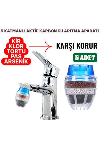 nelerbulurum 5Pcs 5-Layer Faucet Head Rust Sediment Chlorine Anti-Limescale a...