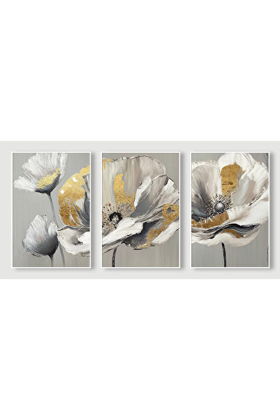 Harikabirev HARİKABİREV | COMBINAT DE DETALII FLORI AUR-GRIS | MDF PLKSMDF CU CADRU PLEXY