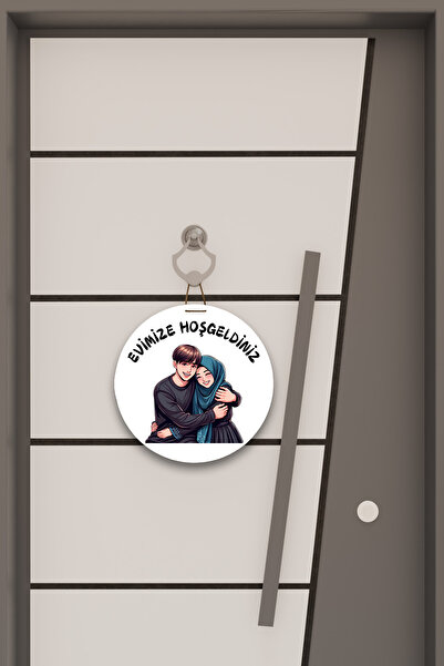 Dormot Цифровий друк білий, синій тюрбан з візерунком Прикраса для дверей, прикраса для стін